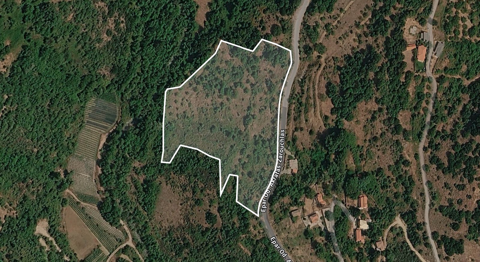 Plot boundary over satellite imagery